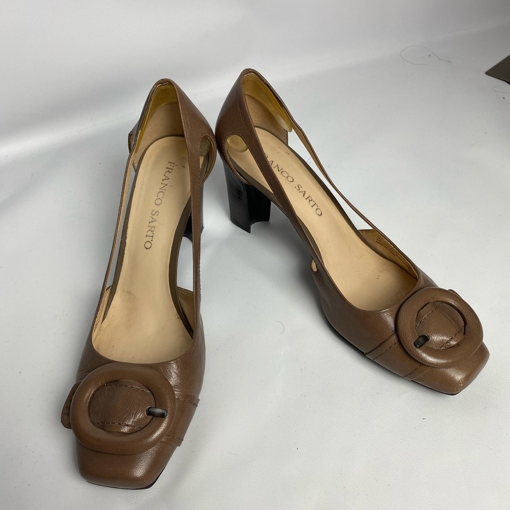 Franco Sarto Brown Leather Heels